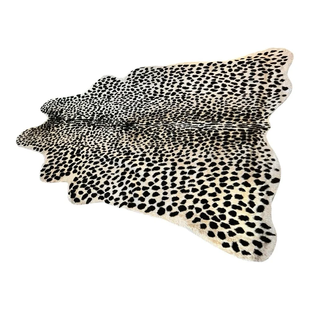 Erin Gates Momeni Acadia ACA02 Leopard Print Area Rug 5x8 with Custom Pad